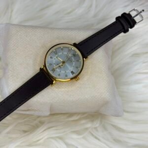 olevs golden white ladies watch